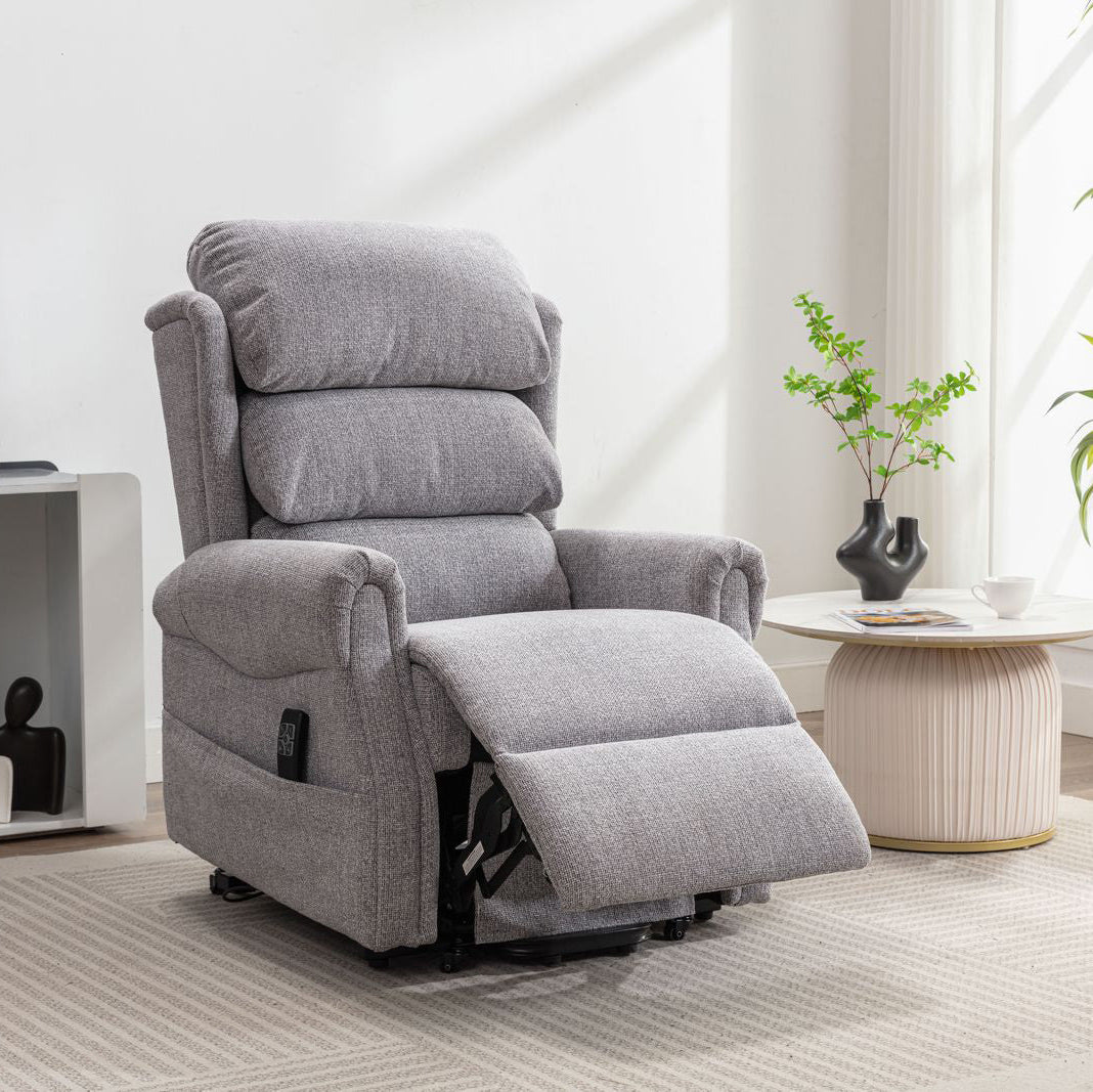 FAB Luxembourg" Fauteuil relevable et inclinable moteur double, tissu Cha Cha Dove