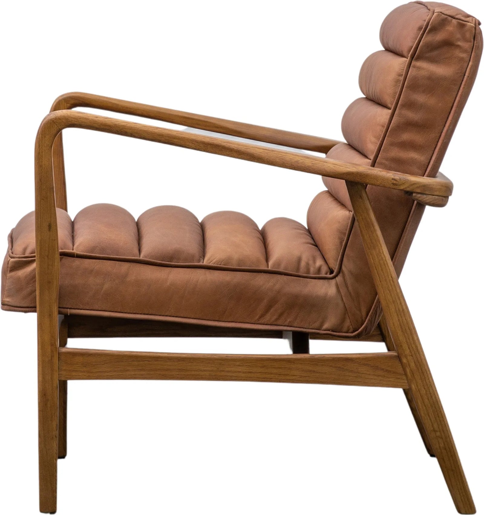 Fauteuil Datsun en Cuir Vieux Marron - 5