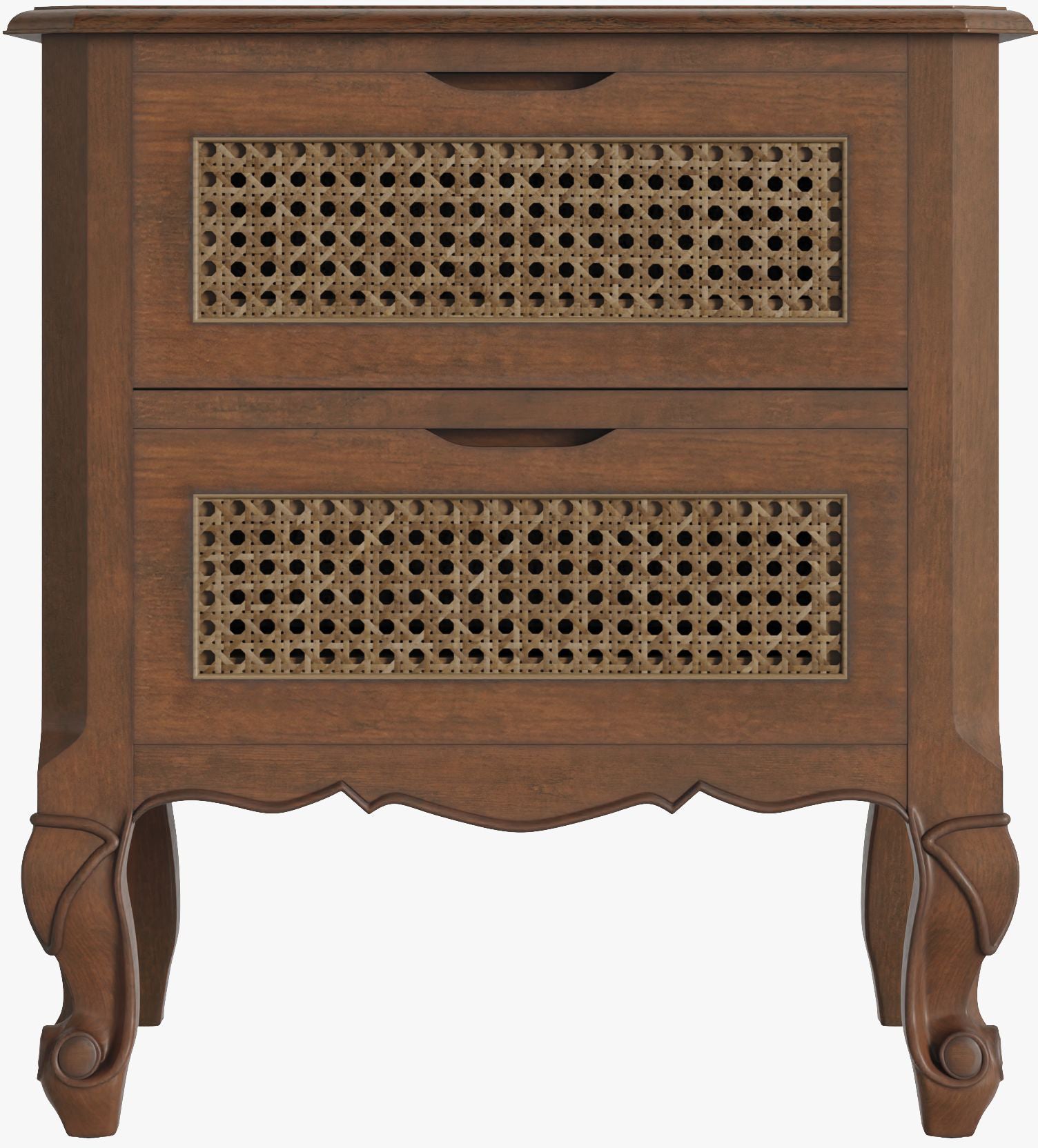 Commode de chevet Montpellier 2 tiroirs en noyer - 3