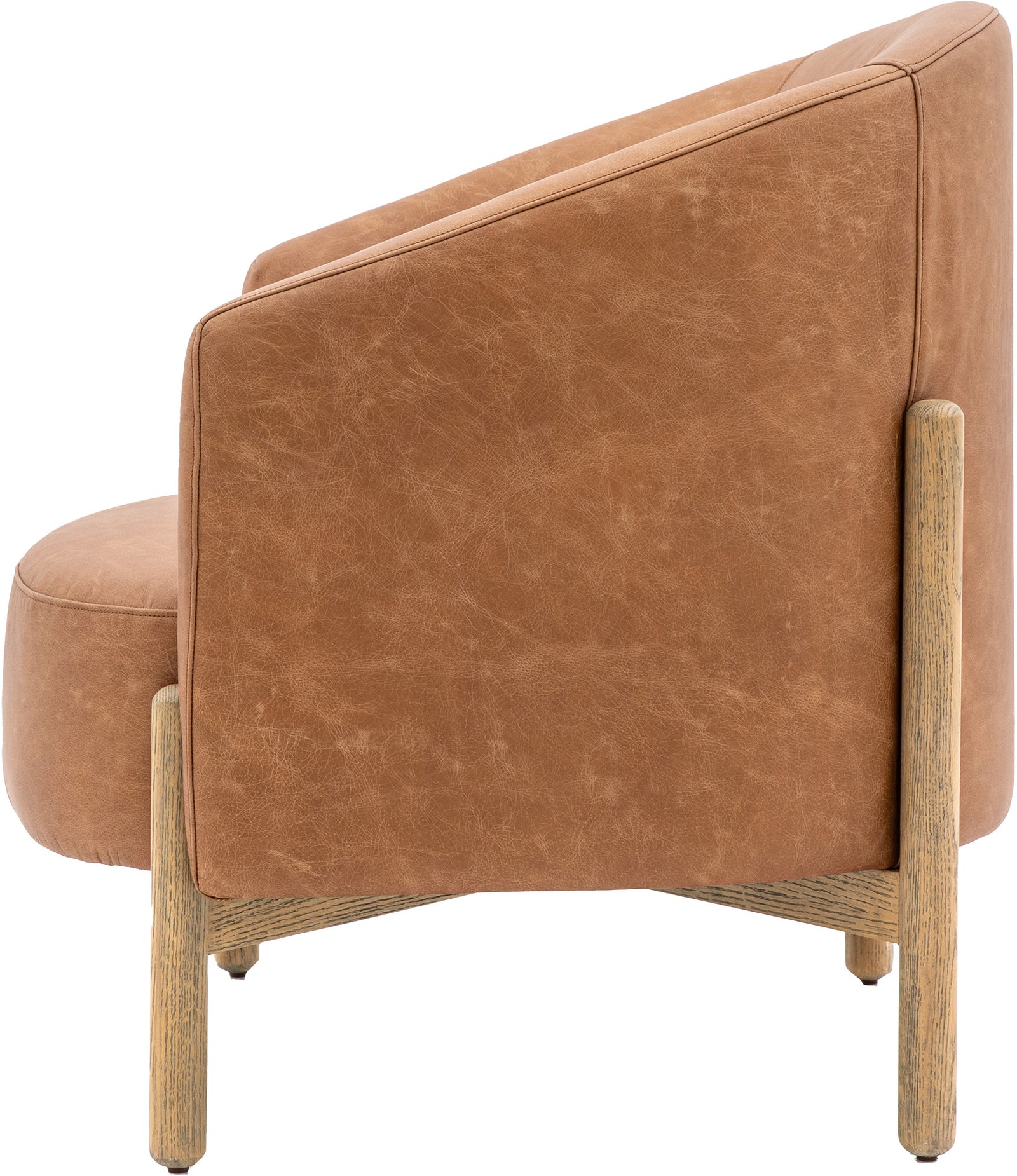 Fauteuil Tindon en Cuir Marron Vieilli - 4